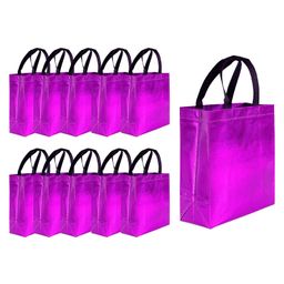 Evafly Gift Bags Reusable Shopping Bag with Handle Carry Bag Pack Of 10 - Pink-image-9