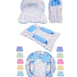 Toddylon New Born Bedding Set Combo & Baby Cloth Nappies - Blue-22