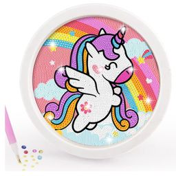 Happy Hues 5D Diamond  Art and Craft Unicorn Kit for Kids with 6.7 inch Wooden Frame for Kids-17
