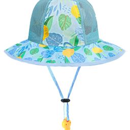 Little Surprise Box Blended Lemons Designed Sun Hat With Adjustable Strap - Blue-image-3