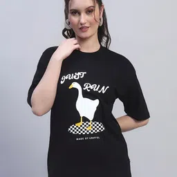 GRIFFEL Women Graphic Printed Drop-Shoulder Sleeves Ultralite T-shirt-image-29
