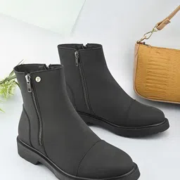 El Paso Women Leather Block-Heeled Chelsea Boots-image-23