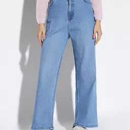 SHOWOFF Women Blue Comfort Straight Fit Light Fade Acid Wash Stretchable Jeans-image-49