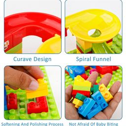 Fiddlerz Building Blocks Funnel Track 66 Pieces Slide Block Marble Race - Multicolor image 4