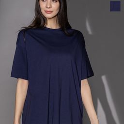 TITTLI Pack Of 2 Round Neck Drop-Shoulder Sleeves Pure Cotton Oversized T-shirts-image-6