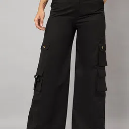 Orchid Blues Women Flared High-Rise Joggers Trousers-image-16