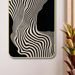 Myntra Elegant Homes Black & Beige Abstract Printed Wooden Wall Art-17