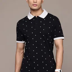Roadster Men Printed Polo Collar Pure Cotton T-shirt-image-19