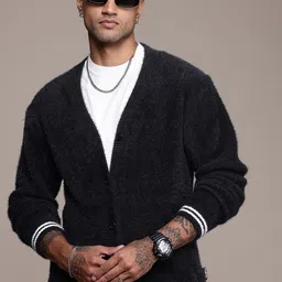 The Roadster Life Co. V-Neck Fuzzy Cardigan-image-69