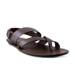Mochi Men Brown Leather Sandals-image-106