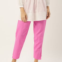 HASRI Women Solid Pure Cotton Trousers-picture-23