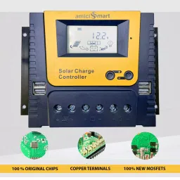 amiciSmart Solar Charge Controller, 4-Stage Intelligent Lithium Battery Regulator for Solar Panel image 3