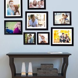Art Street Black Solid Set Of 8 Wall Photo Frames-2