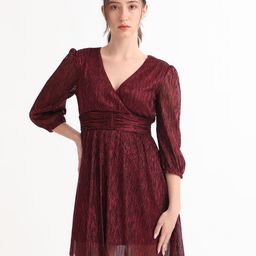 RAREISM V-Neck Fit & Flare Dress-image-88