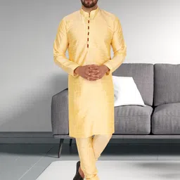 Moda Rapido Yoke Design Thread Work Mandarin Collar Straight Kurta with Pyjamas-image-27