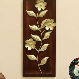 vedas Mystical India Brown & Gold-Toned W-Oliver Leaf Wall Decor-image-56