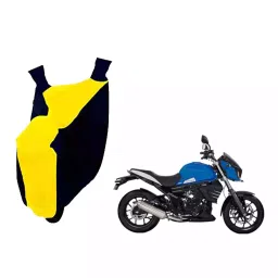 Auto Pearl Waterproof Two Wheeler Cover For Mahindra Mojo UT 300 (Yellow & Blue)-image-27