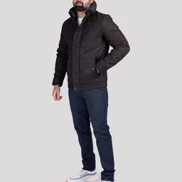 HUE & HIDE Men Colourblocked Longline Puffer Jacket image 1