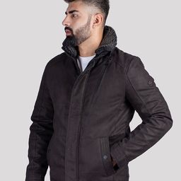 HUE & HIDE Men Colourblocked Longline Puffer Jacket image 4