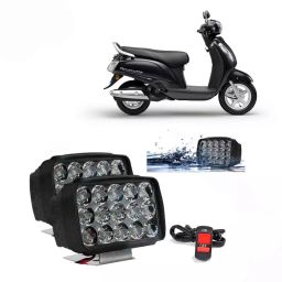 Cartronics 15  LED Fog Light With On/Off Switch  for Suzuki Access 125 (Set of 2 Pcs)-44