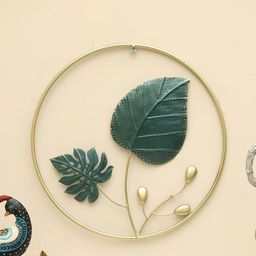 vedas W-Kaashvi Green & Gold-Toned Round Shaped Wall Hanging-17
