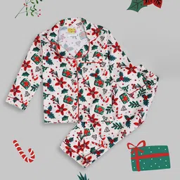 Pyjama Party Kids Floral Printed Night suit-picture-10