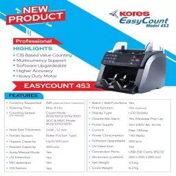 Kores Easy Count 453 Currency Counting Machine image 3