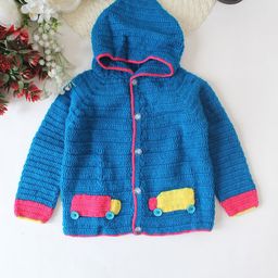 Woonie Kids Handmade Crochet Hooded Cardigan-picture-1