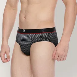 van heusen innerwear Van Heusen Men Grey Printed 4-Way Stretch Ultra Soft Briefs 430004 image 4