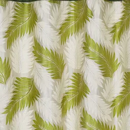 Cortina White & Green Set of 2 Window Curtains image 3