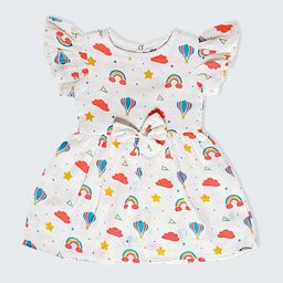 FEBVIBE Print Organic Cotton Fit & Flare Dress-54