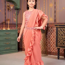 BAESD Girls Embellished Sequinned Ready to Wear Lehenga & Blouse With Dupatta-image-20