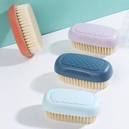 Wolpin Set of 2 Pc Clothes Cleaning Brush Multipurpose Bathroom Cleaning Sink Brush, Shoe Brush, Acrylonitrile Butadiene Styrene image 1