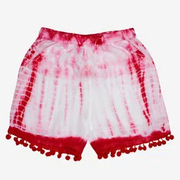 Kiddopanti Tie & Dye Pom Pom Detailing Shorts - Pink & White-picture-48
