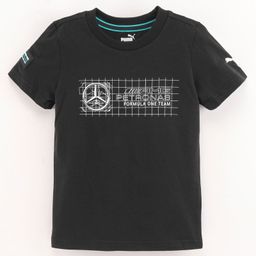 Puma Half Sleeves Cotton MAPF1 Kids Logo Tee + - Black-22
