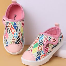 Cute Walk by Babyhug Slip On Casual Shoes with Velcro Closure Geometric Pattern - Pink-image-72