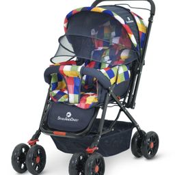 StarAndDaisy Baby Stroller with Lightweight ,Foldable Pram for Baby with 5-Point Safety Harness, Adjustable Backrest - (Pi Rainbow)-image-83