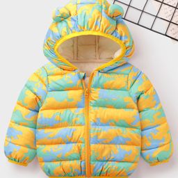Mark & Mia Full Sleeves Printed Hooded Padded Jacket With Ear Applique - Multicolor-image-51