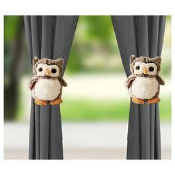 Tickles 2 Pcs Owl Soft Stuffed Plush Hanging Toy For Kids Boys & Girls Home Decoration (Size: 25 cm Color: Brown)-picture-2