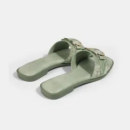 LEMON & PEPPER Women Textured Open Toe Flats with Buckles-2