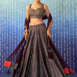 Indya Luxe Embellished Ready to Wear Lehenga & Blouse With Dupatta-picture-45