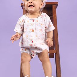 Nature Nook Kids Infant Girls Printed Cotton Romper-image-73