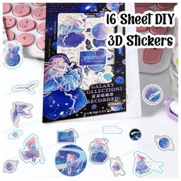 FunBlast DIY 3D Kawaii Stickers Set  16 Sheets (100+ Pcs) Galaxy Collections image 4