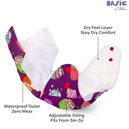 BASIC SuperBottoms Reusable Cloth Diaper for babies 0-3 Years | Freesize Adjustable, Washable and Reusable Cloth Diaper for babies | Outer Shell only | (No inserts included) - Pack of 3 image 4