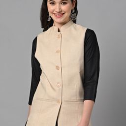 KALINI Mandarin Collar Nehru Jackets-image-93