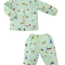 Honcho Baby Kids Printed Pure Cotton Top With Pyjama-picture-49