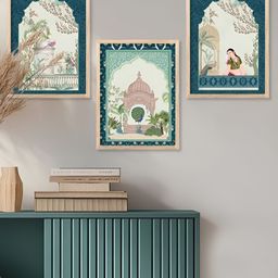 Kotart Brown & Green 3 Pieces Religious Wooden Wall Arts-picture-2