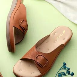 TRASE Women Open Toe Flats with Buckles-image-38