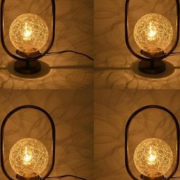 SOMIL Pack of 4 White Textured Glass Spherical Decorative Table Lamp-picture-10