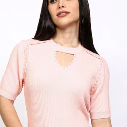 Tokyo Talkies Women Ribbed Pullover with Embellished Detail-image-50